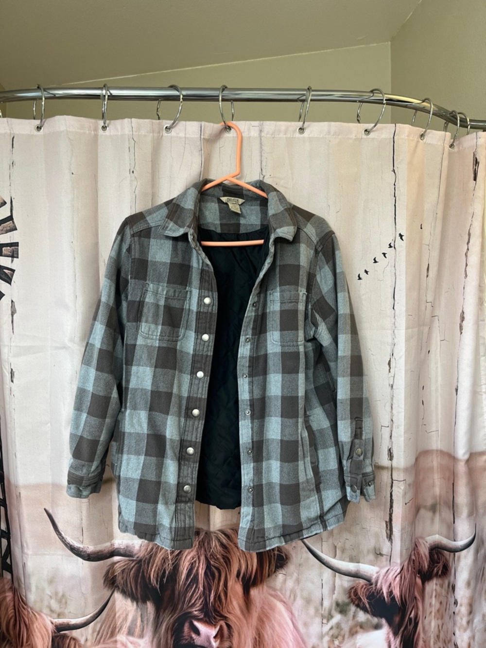 Duluth Trading Co Gray Plaid Utility Jacket